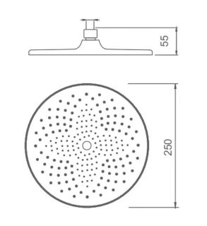 Верхний душ Splenka S451.51 25см хром